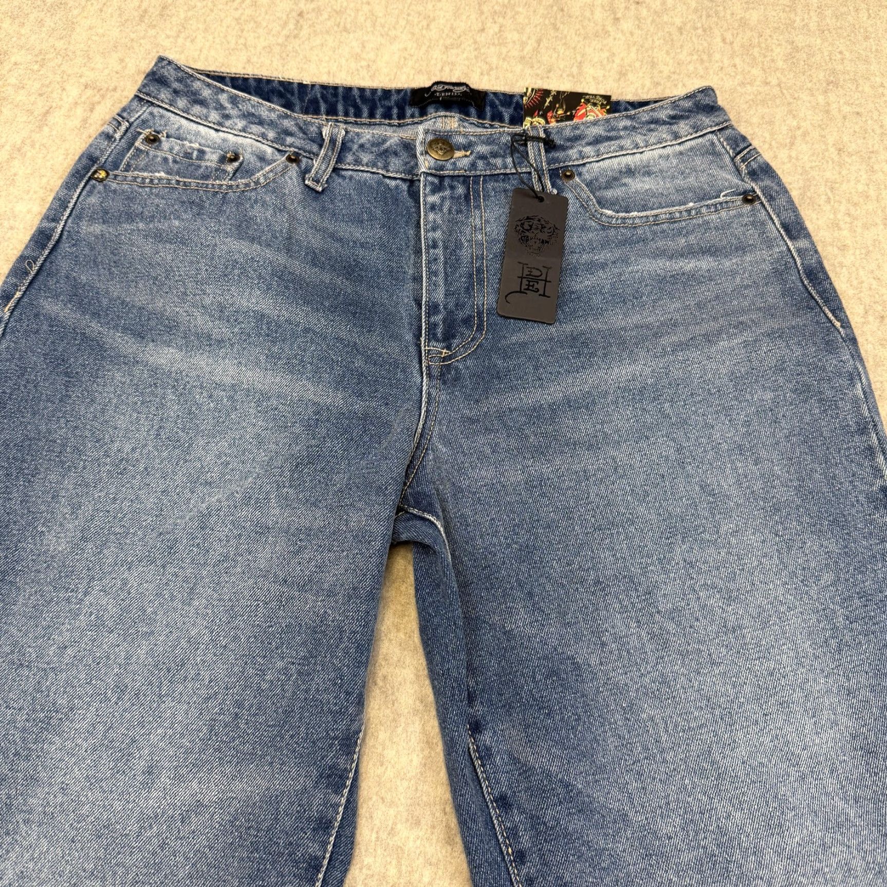Ed Hardy Ed Hardy Jeans Mens 30 Light Wash Baggy Koi Dragon Tiger Snake Graphic Jeans Size US 30 / EU 46 - 4 Thumbnail