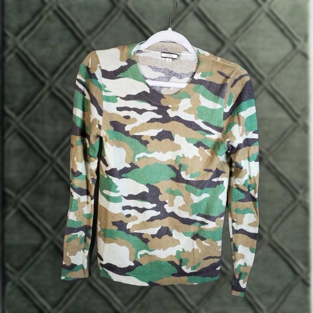 J.Crew J.CREW 100% Cashmere Sweater Camouflage Small S Womens Size S / US 4 / IT 40 - 1 Thumbnail