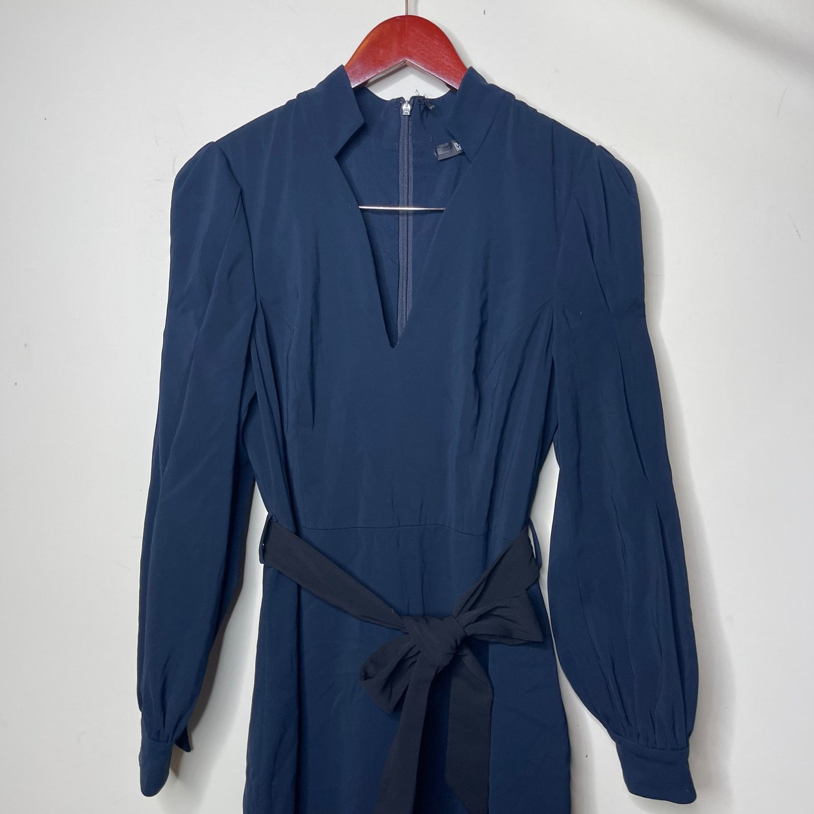 Badgley Mischka Badgley Mischka Belted V Neck Sheath Dress Navy Hourglass Size M / US 6-8 / IT 42-44 - 6 Thumbnail