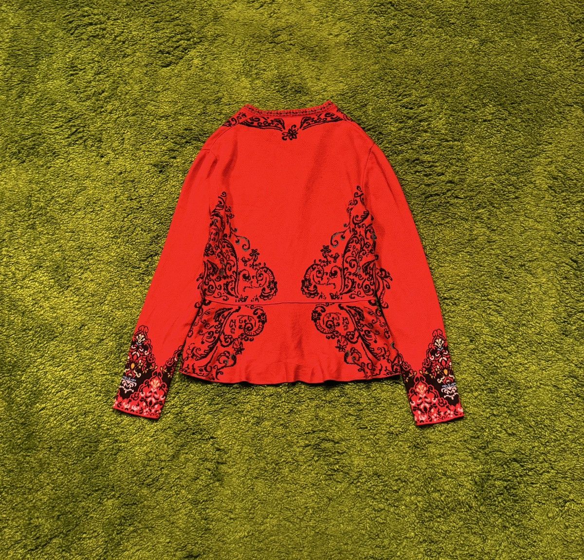 Designer Ivko avant garde jacquard cardigan sweater Size S / US 4 / IT 40 - 2 Thumbnail