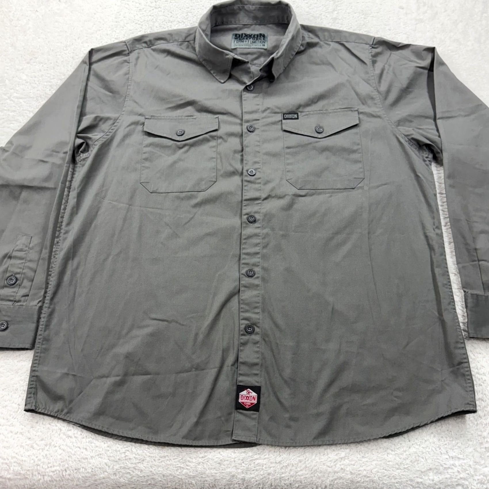 Vintage Dixxon Workforce Long Sleeve Button Up Shirt Gray Men's 2XL Size US XXL / EU 58 / 5 - 2 Thumbnail