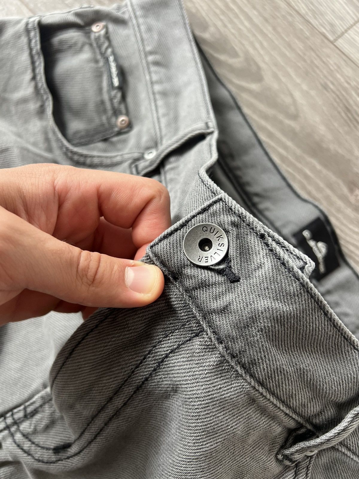 Quiksilver Archival Sk8 Quicksilver Opium Gray Baggy Jeans Shorts Size US 40 / EU 56 - 12 Thumbnail