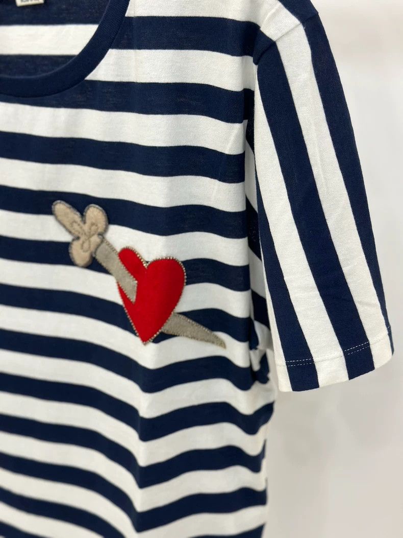 Gucci Gucci Blue and white striped embroidered men's short-sleeve Size US M / EU 48-50 / 2 - 2 Thumbnail