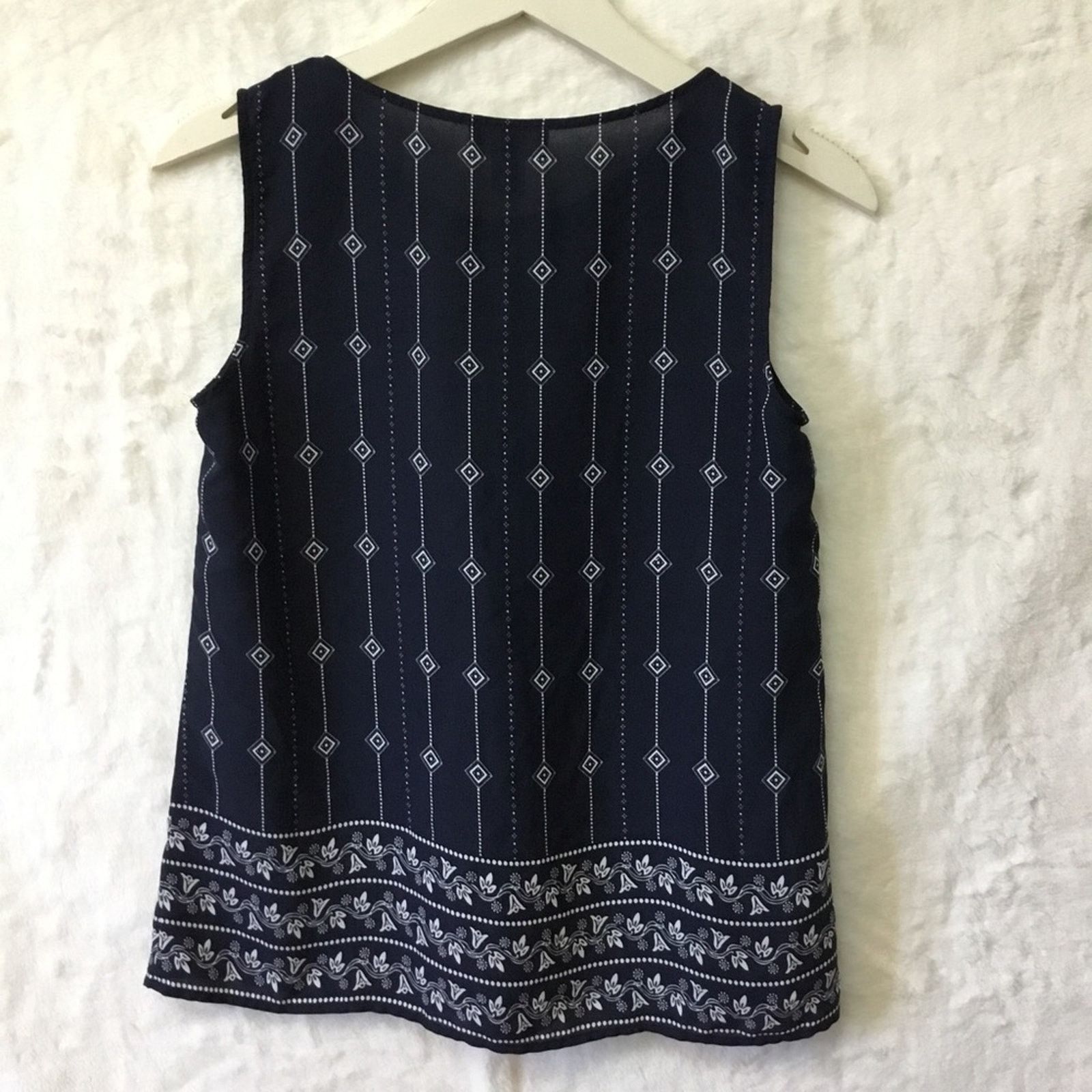 Loft Loft Navy Pattern Sleeveless Top Size S / US 4 / IT 40 - 5 Thumbnail
