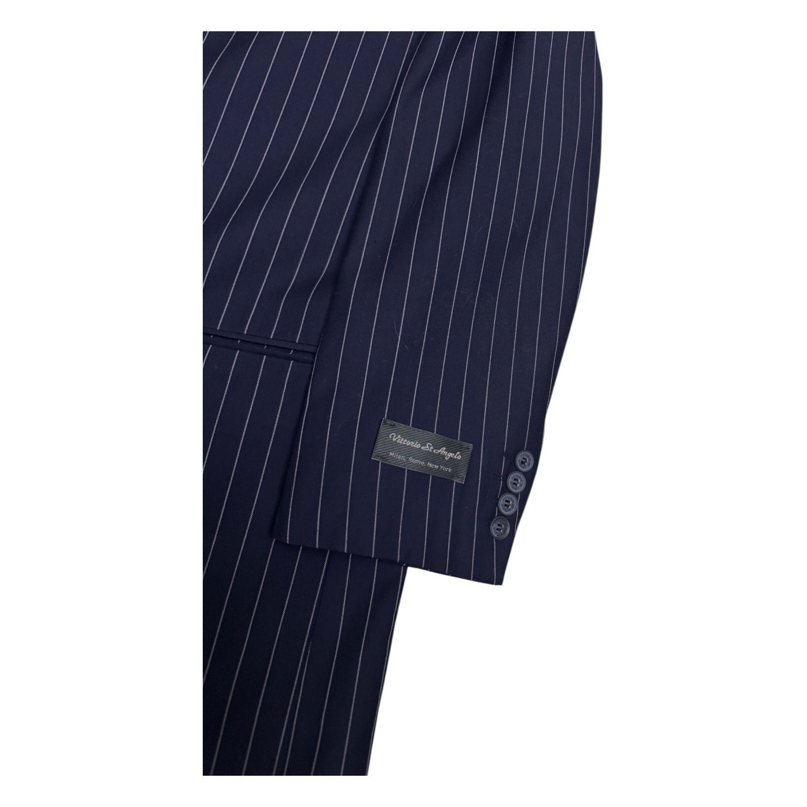 Other VITTORIO ST ANGELO Pinstripe Designer 3-Piece Suit 44R Size 44R - 10 Thumbnail