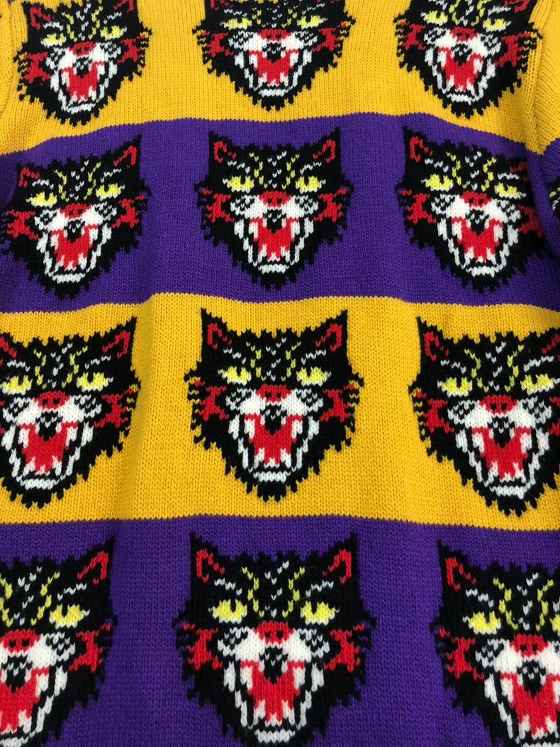 Gucci Gucci Colour-blocked tiger head wool sweater Size US XL / EU 56 / 4 - 4 Thumbnail