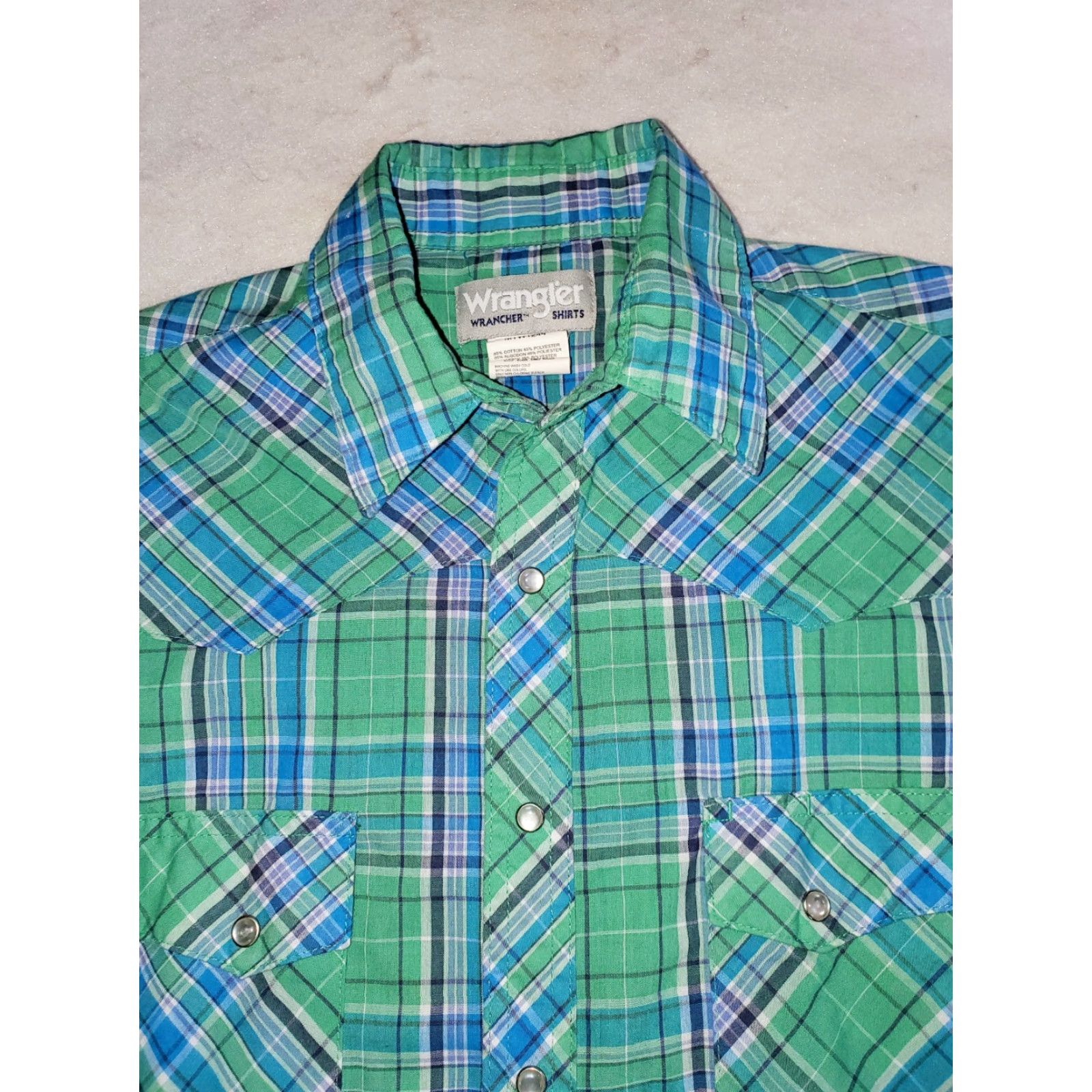Wrangler VINTAGE Wrangler Wrancher Western Plaid Twill Pearl Snap Mens SZ M Size US M / EU 48-50 / 2 - 2 Thumbnail