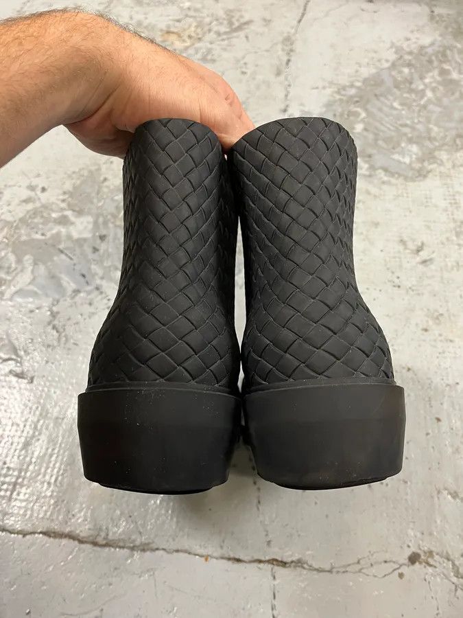 Bottega Veneta Bottega Veneta Black Woven Leather Boots Size US 8 / EU 41 - 8 Thumbnail
