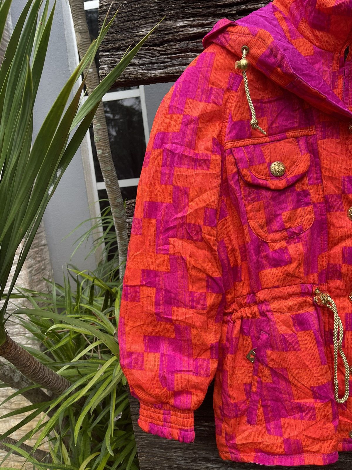 Phenix Vintage Phenix Pink & Orange Patterned Ski Jacket Size L / US 10 / IT 46 - 6 Thumbnail