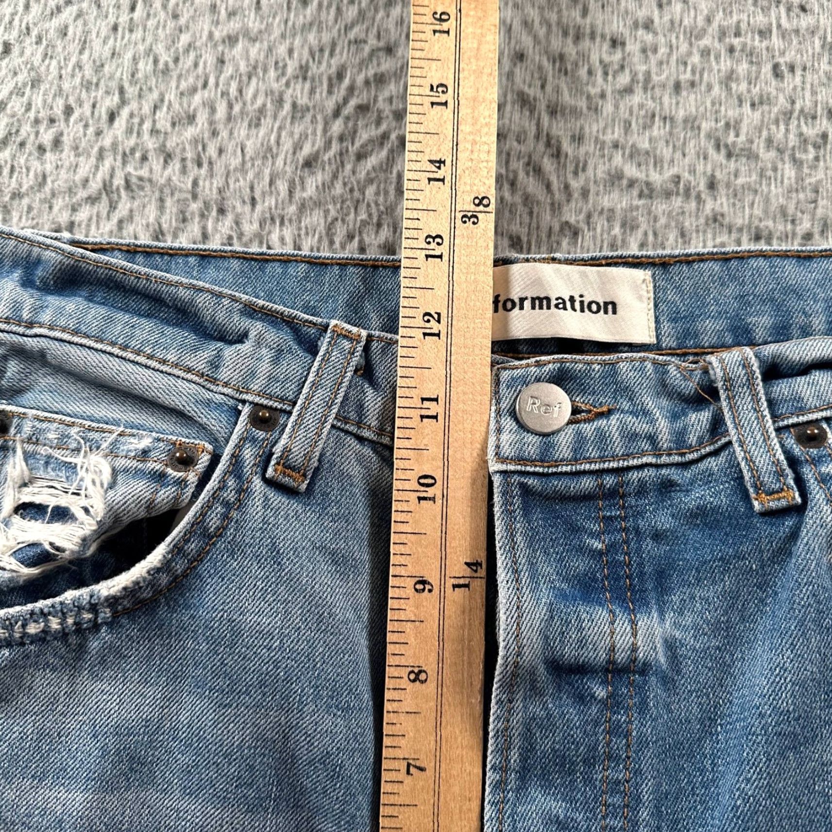 Reformation Reformation Jeans Womens 29 Straight Leg High Rise Distressed Light Wash Size 29" - 7 Thumbnail