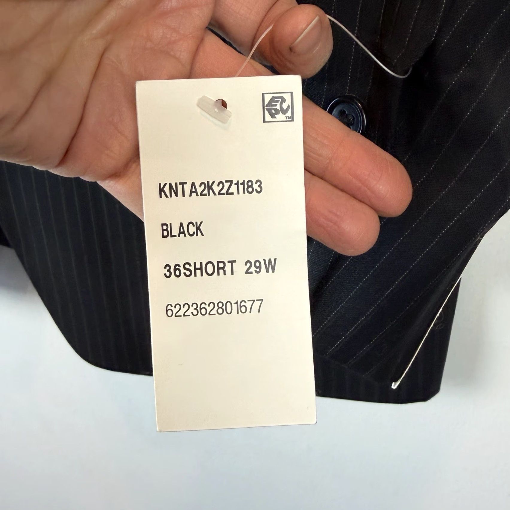 Michael Kors Michael Kors Men Blazer Shirt? 36S Black Pinstripe Two Button Sport Coat Jacket Dress Coat Blazer Size 36R - 6 Thumbnail