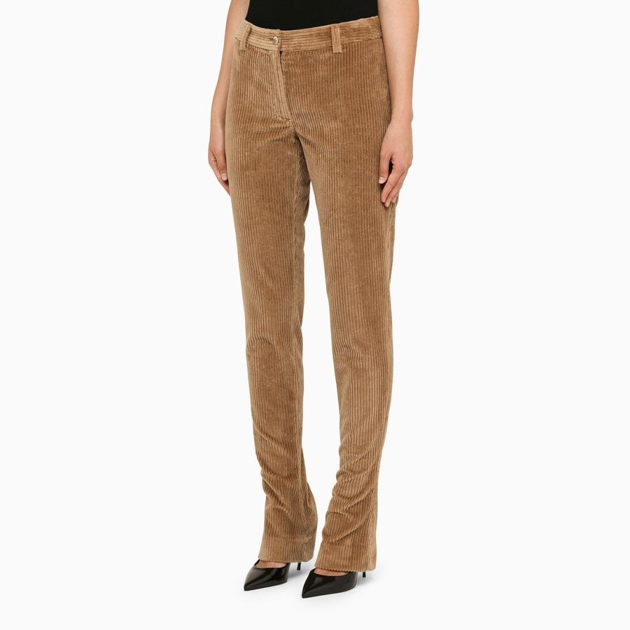 Dolce & Gabbana o1d2blof0824 Valvet Trousers in Sand Size 28" / US 6 / IT 42 - 3 Thumbnail