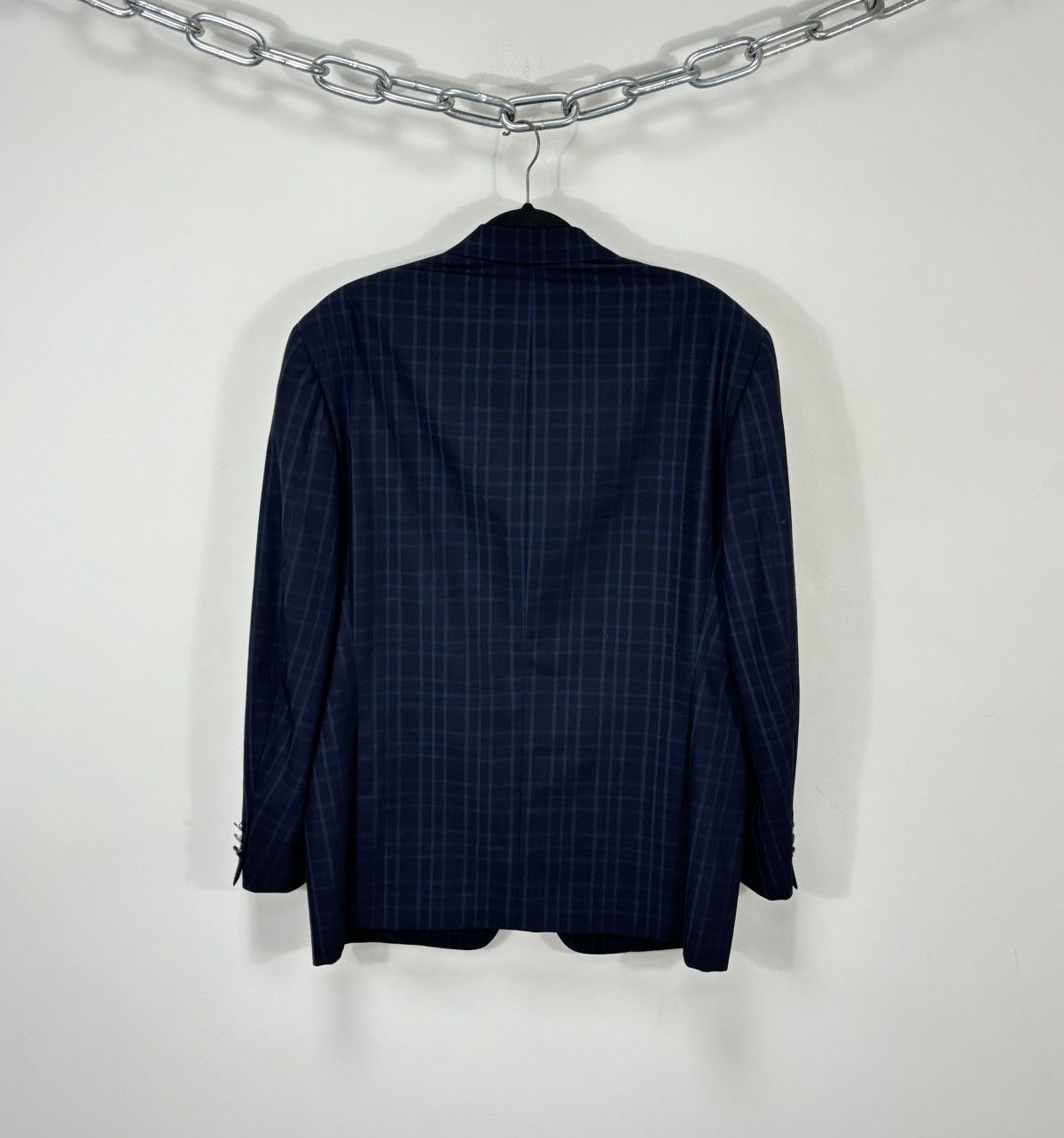 Aquascutum Aquascutum Men’s Windowpane Fine Worsted Wool Blazer Jacket Size 44R - 3 Thumbnail