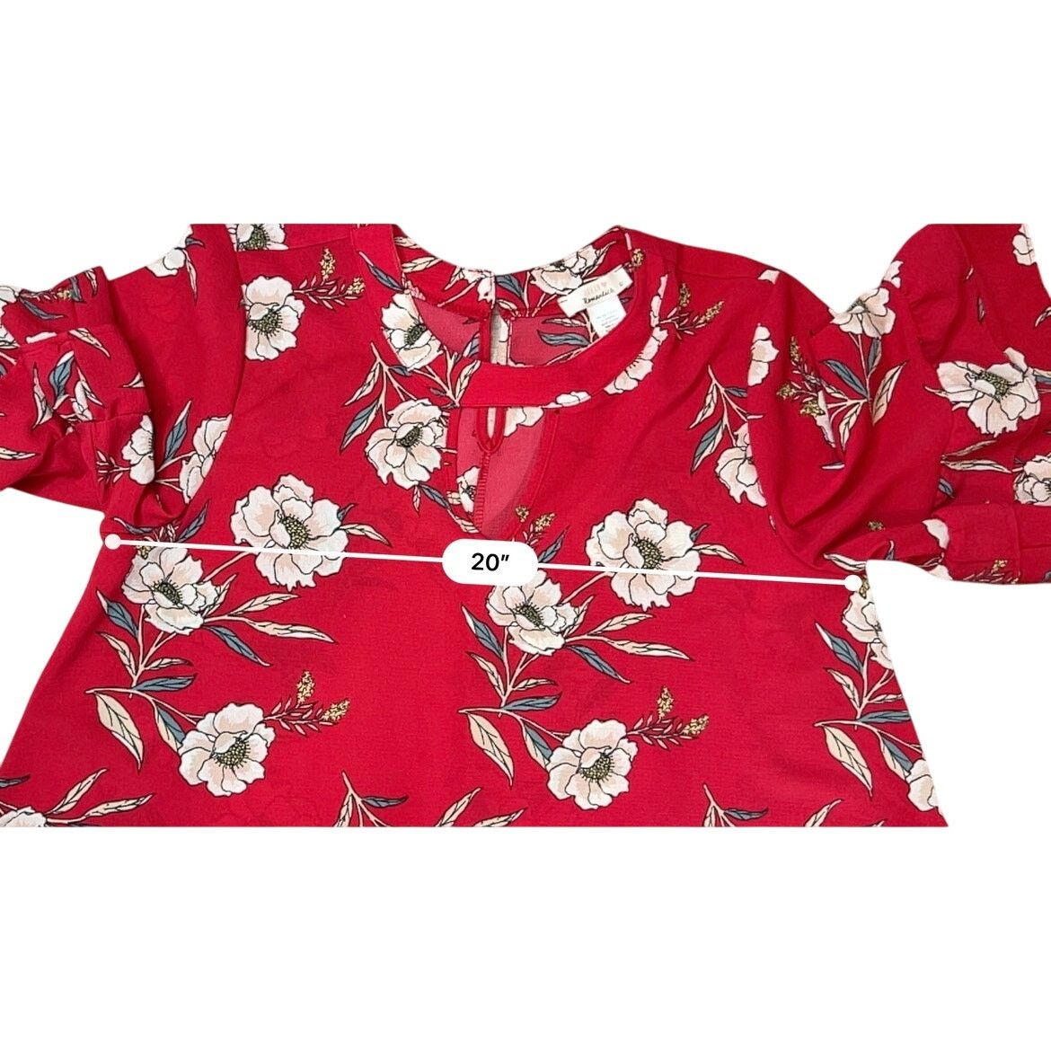 Other URBAN Romantics Red Floral Swing Blouse LARGE NWOT Romance Size L / US 10 / IT 46 - 5 Thumbnail