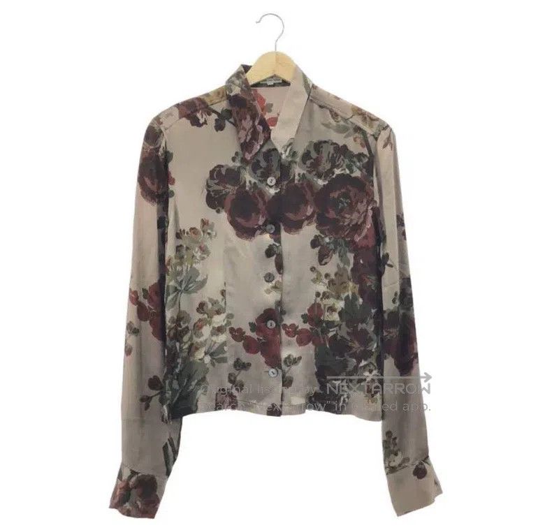 Dries Van Noten Dries Van Noten size:38 Floral Silk-Blend Shirt Size US XXS / EU 40 - 1 Thumbnail