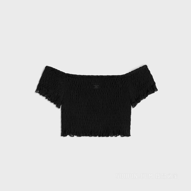 triomphe crop top in gauffered silk