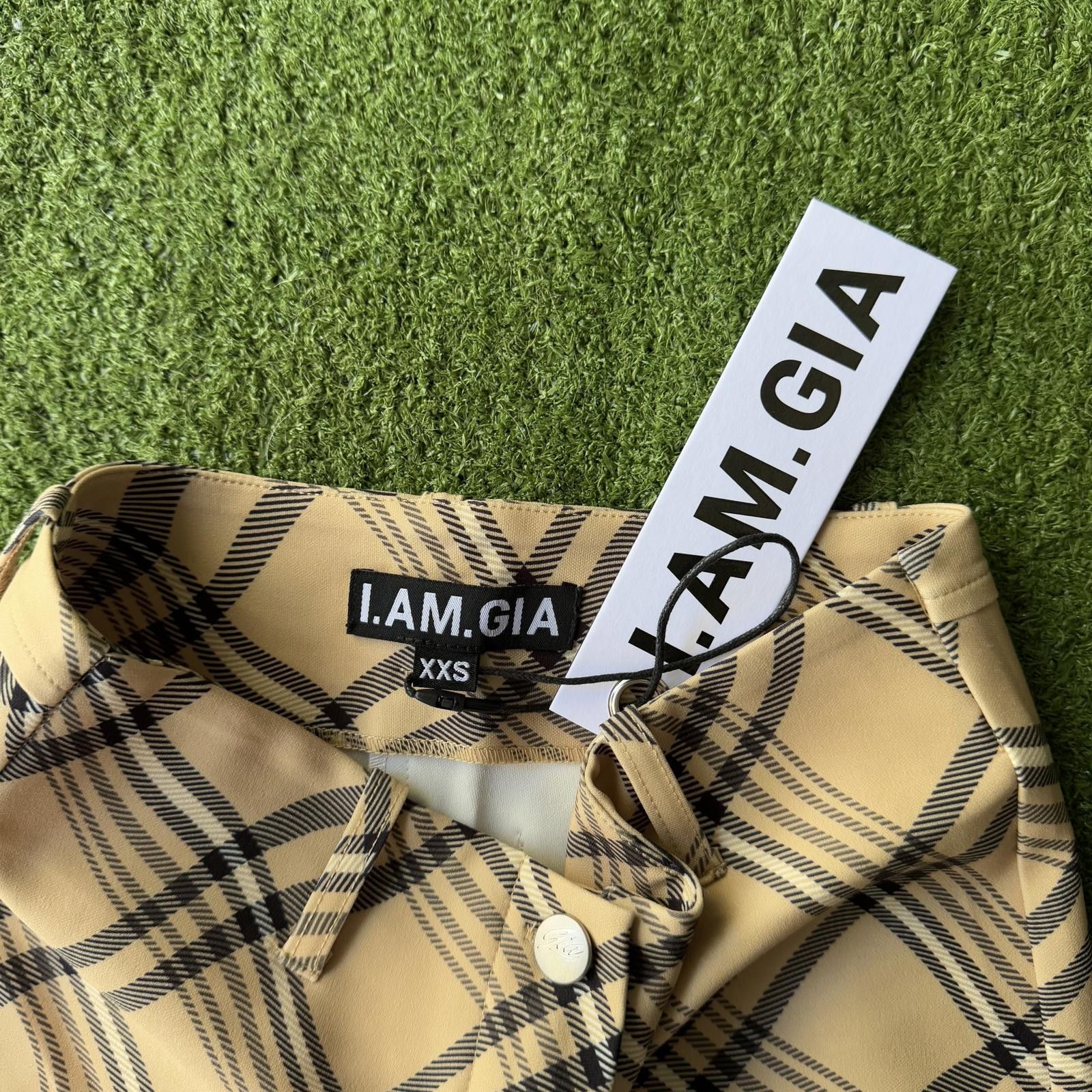 Designer .AM.GIA Checkered Flared Pants - XXS Size ONE SIZE - 3 Thumbnail