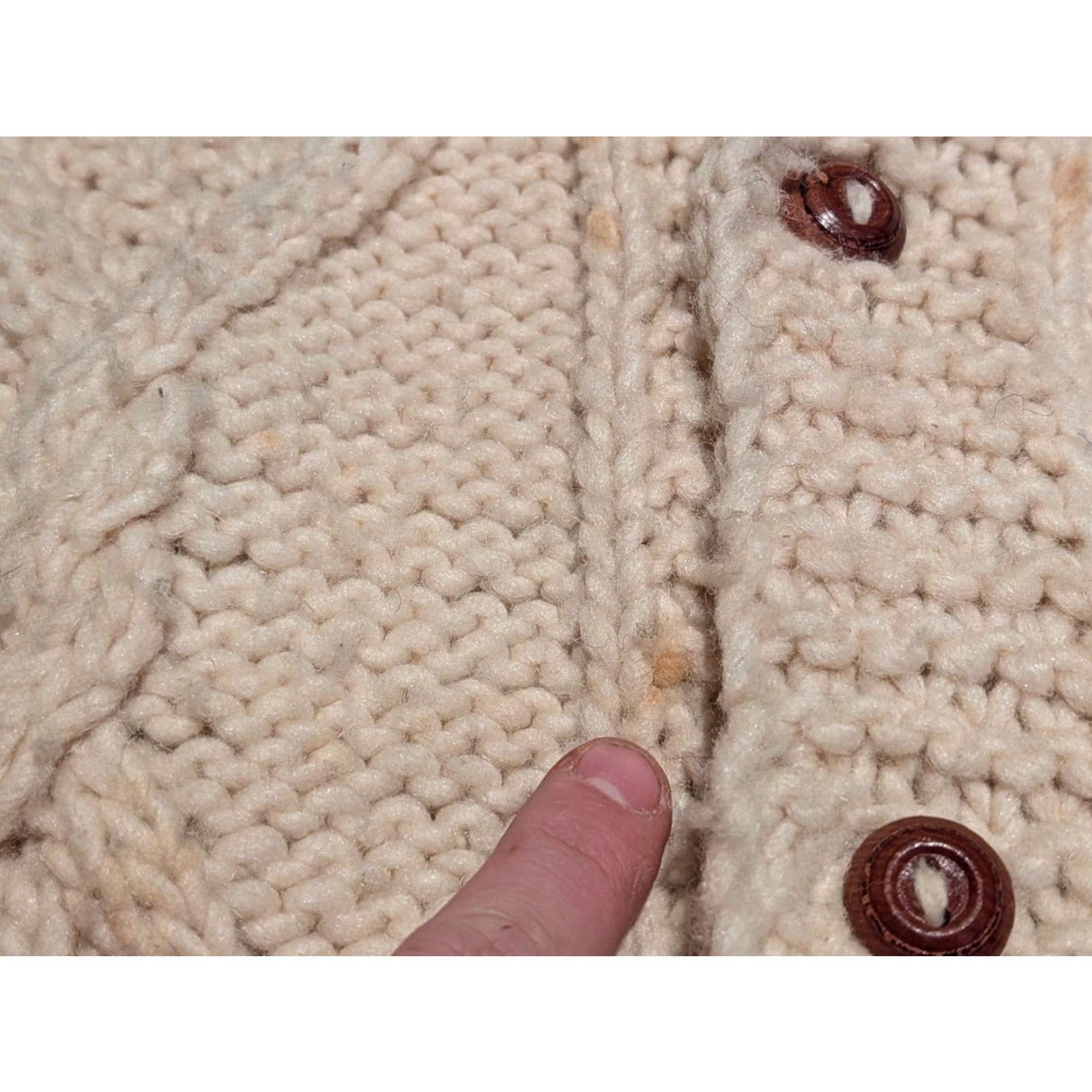 Vintage VINTAGE Sisandina Womens Cardigan Sweater Wool M/L Cream Fisherman Mock Neck Zipper Pockets Heavyweight Knit Long Sleeve Size M / US 6-8 / IT 42-44 - 7 Thumbnail