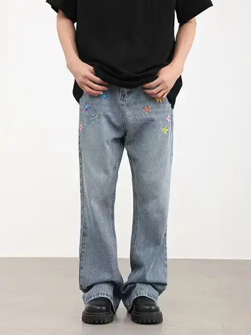 Vintage pattern flared hiphop jeans Size US 30 / EU 46 - 2 Thumbnail