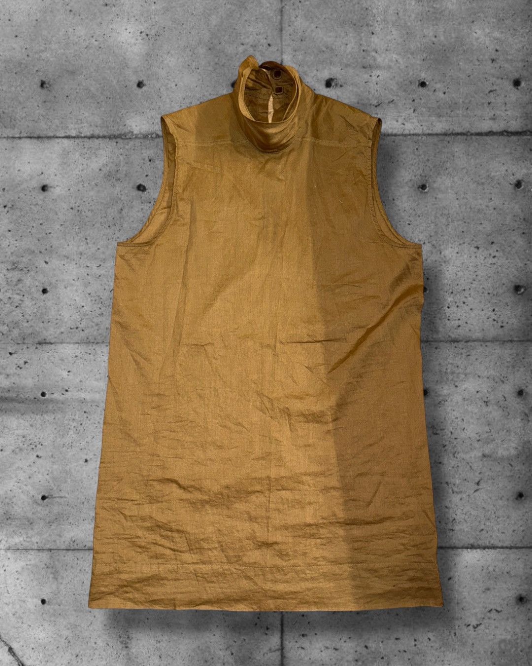 Rick Owens Rick Owens Island SS13 Sleeveless Funnel Neck Tunic Mustard Size US L / EU 52-54 / 3 - 2 Thumbnail