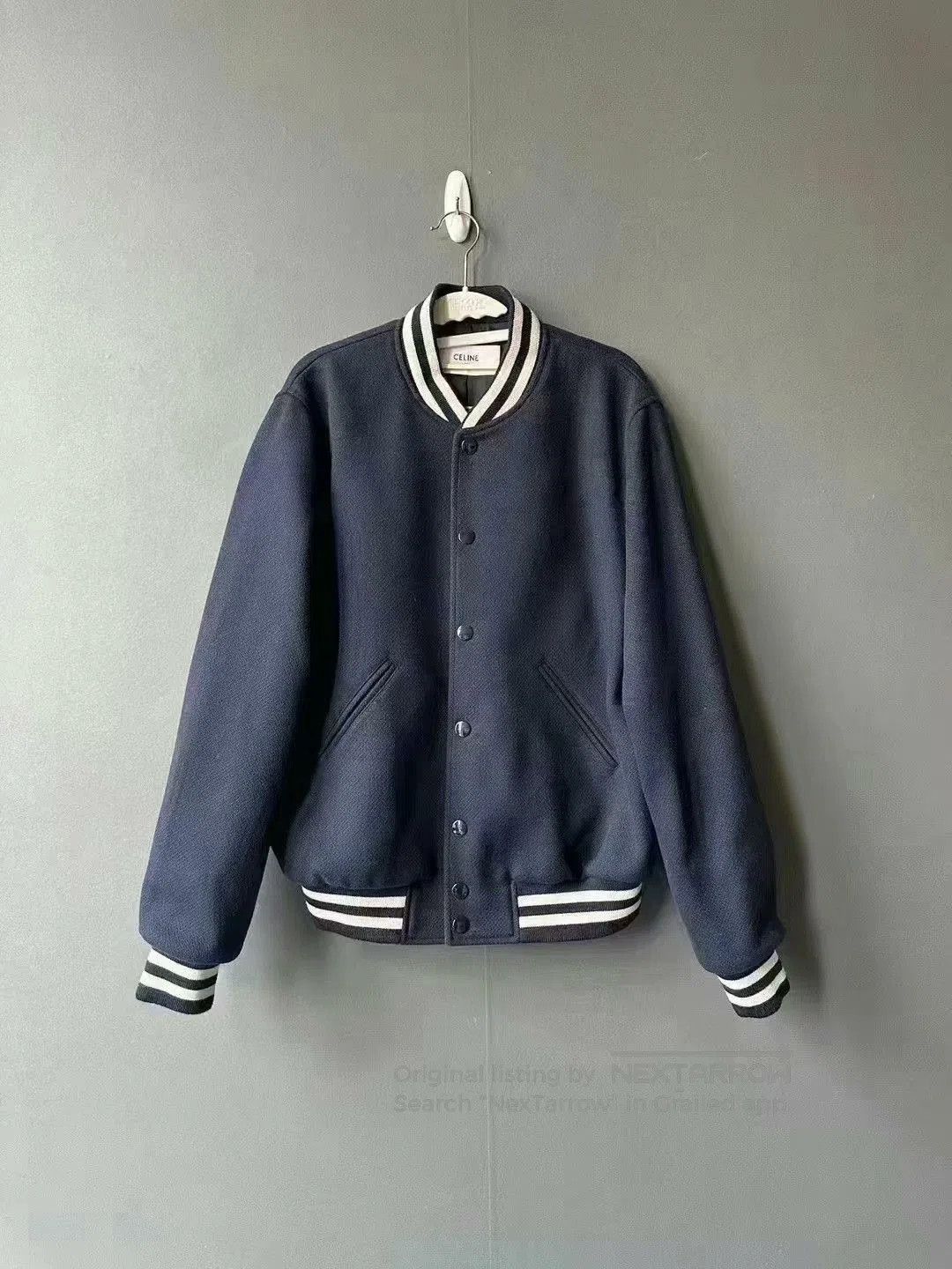 Celine celine wool baseball jacket in navy blue. Size US L / EU 52-54 / 3 - 1 Thumbnail