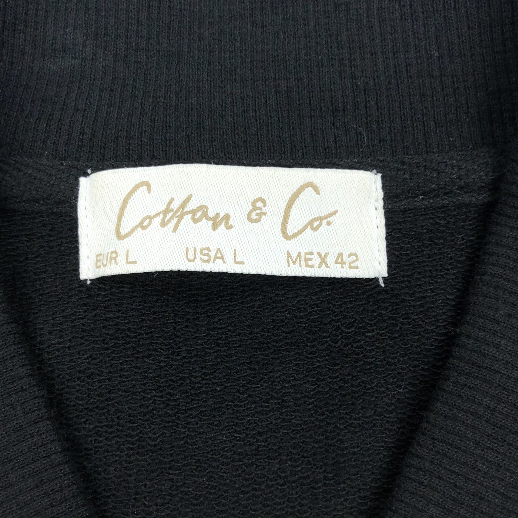 Vintage Cotton & Co. Men's Black Snap Button Bomber Jacket Sweatshirt Style Size L Size US L / EU 52-54 / 3 - 3 Thumbnail