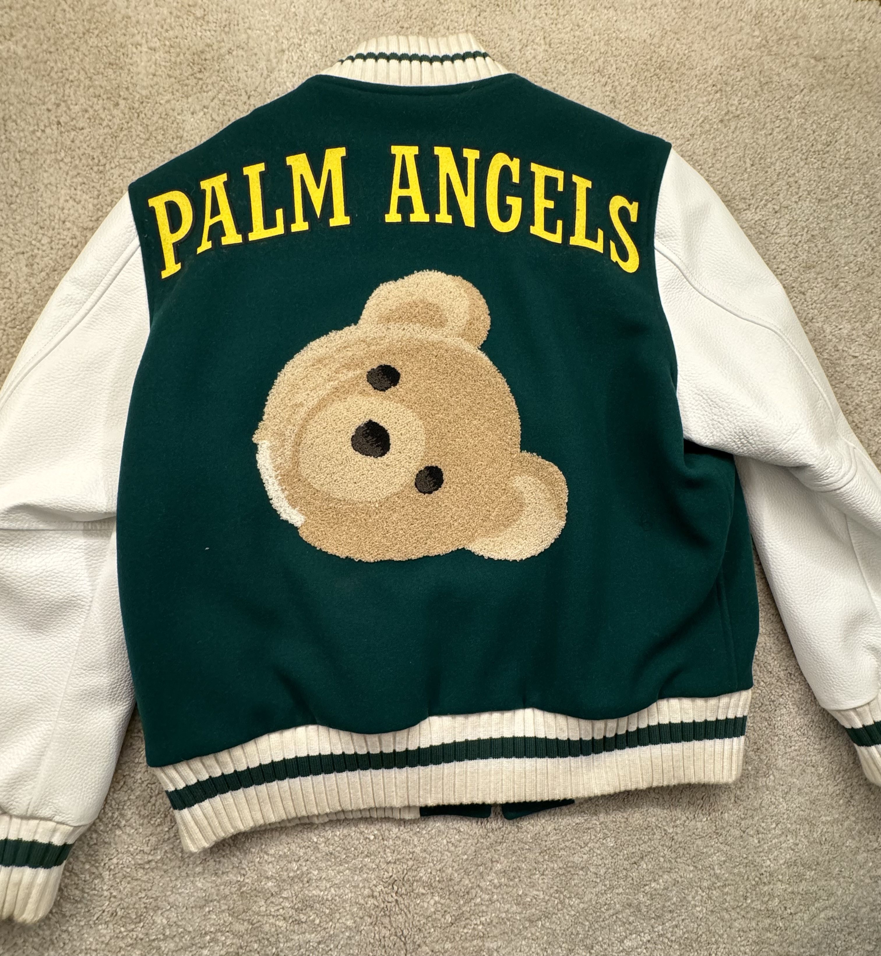 Palm Angels × Vintage 🐻 Palm Angels Green Varsity Jacket Size US L / EU 52-54 / 3 - 11 Thumbnail