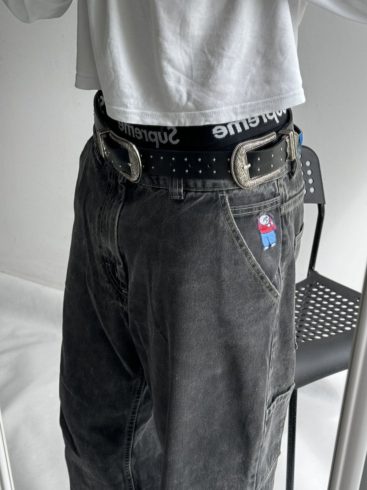Japanese Brand Vintage Belts Y2K Rhinestones Punk leather belt Japanese Size ONE SIZE - 11 Thumbnail