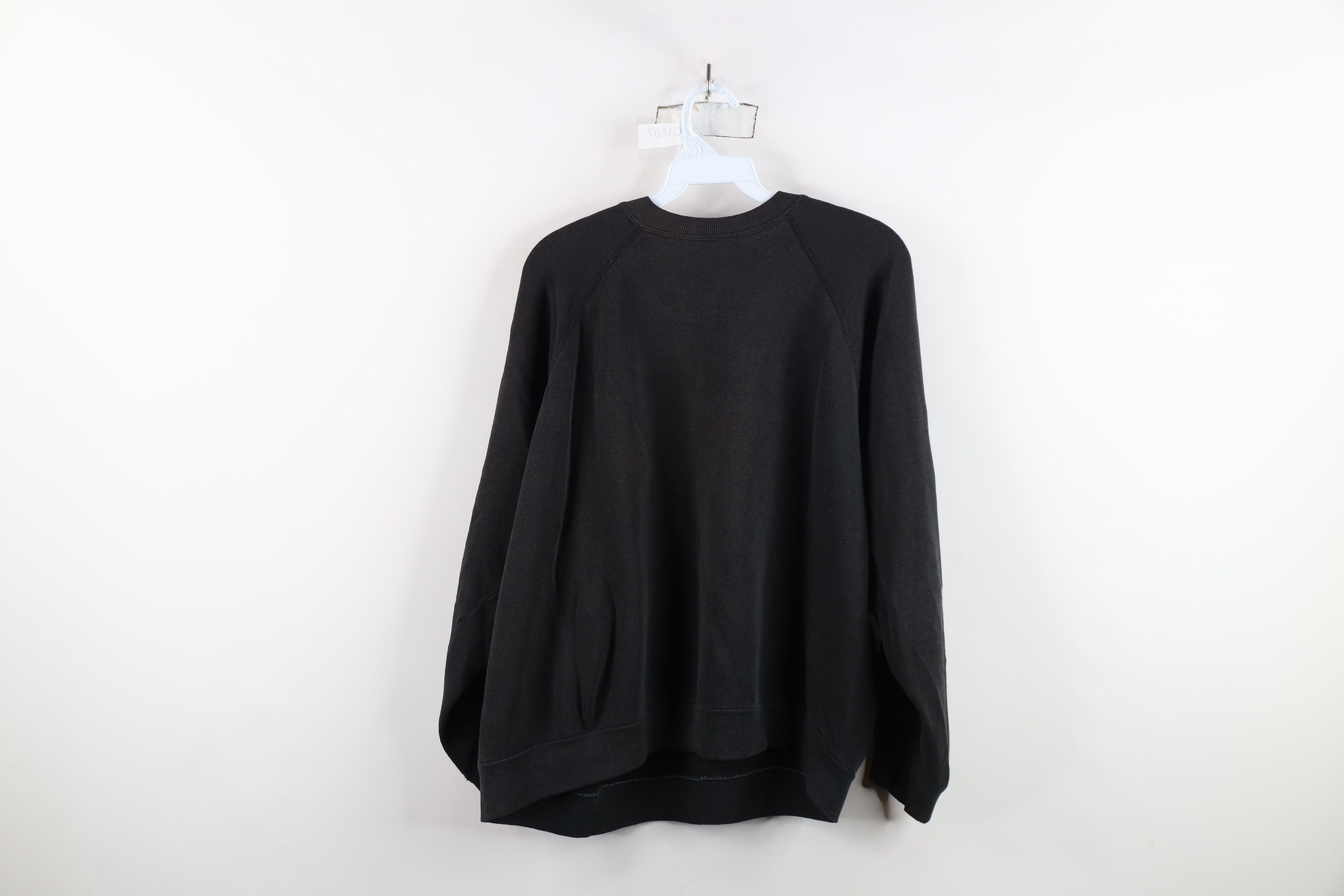Vintage Vintage 70s 80s Streetwear Blank Boxy Fit Sweatshirt Black Size XL / US 12-14 / IT 48-50 - 12 Thumbnail