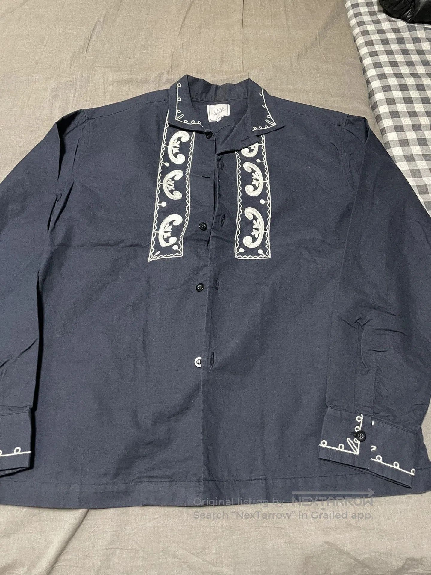 RATS JAPAN Vintage Dark Blue Rats Shirt. Size US L / EU 52-54 / 3 - 1 Thumbnail