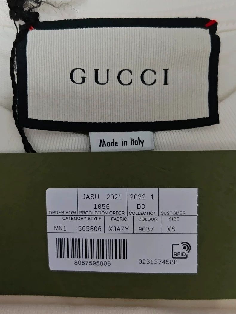 Gucci Gucci Red and green blade logo printed white short-sleeved Size US XS / EU 42 / 0 - 4 Thumbnail