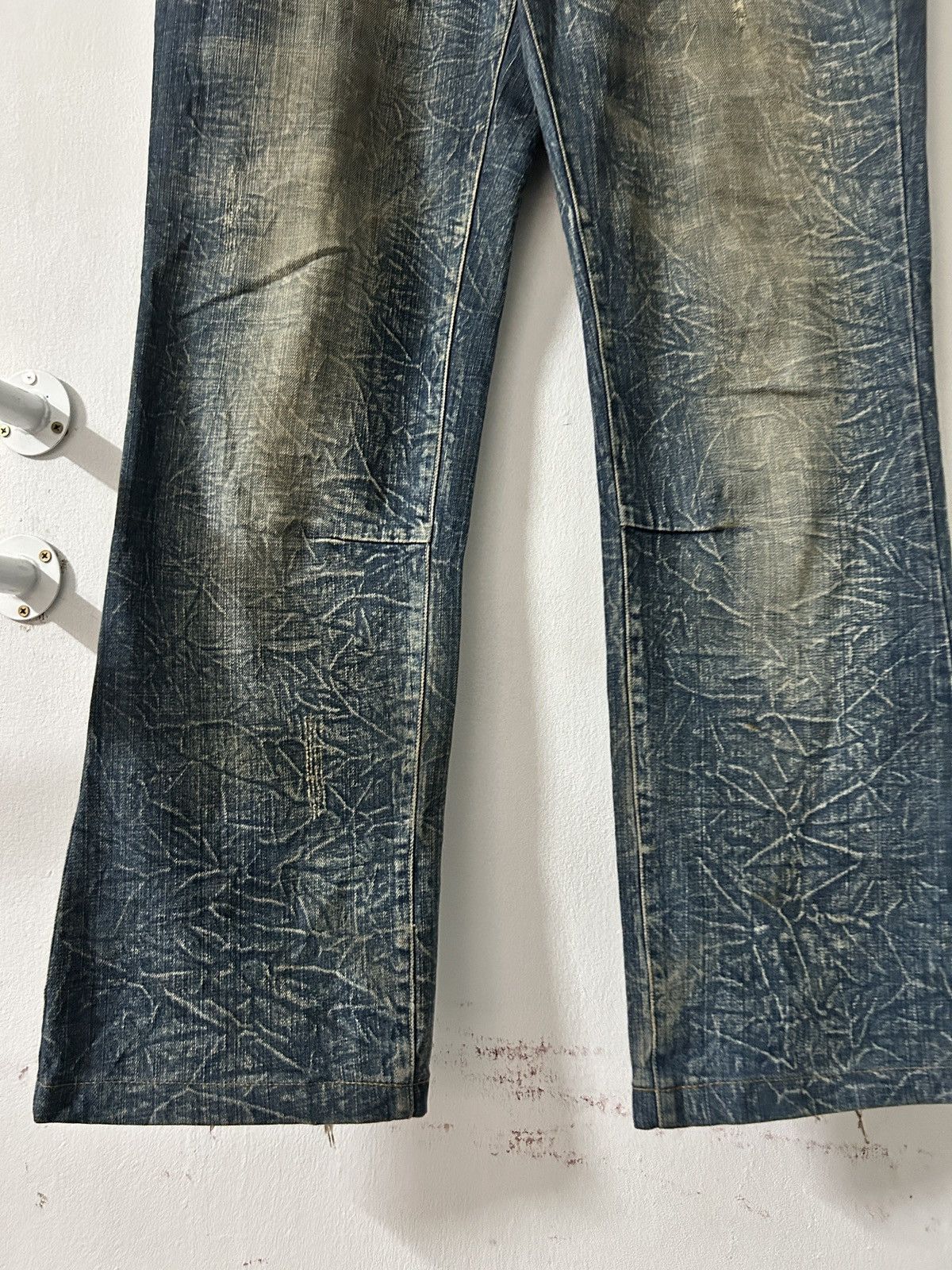 Alphanumeric × Japanese Brand × Vintage Crazy Double Waist Alpha Numeric Sick Acid Wash Design Size US 35 - 2 Thumbnail