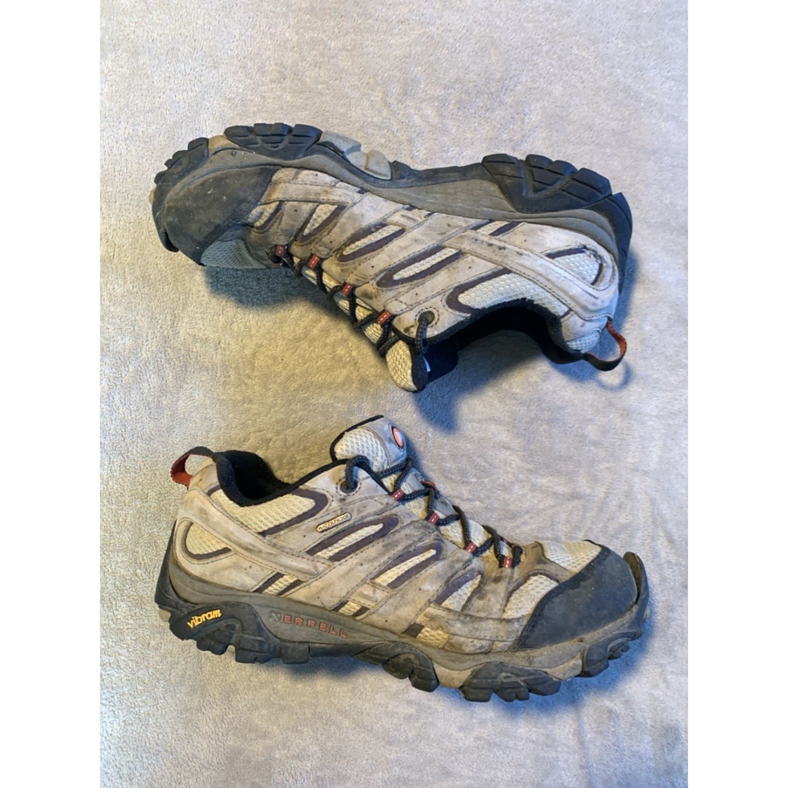 Merrell Moab Vent Shoes Mens 13 Gray Suede Low Top Hiking Boots