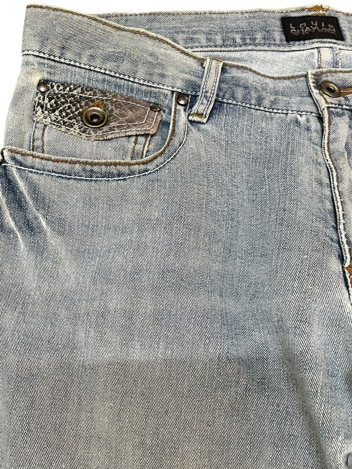 Japan Blue Vintage Louis Chavlon Flare Snakeskin Pocket Denim Size US 32 / EU 48 - 4 Thumbnail