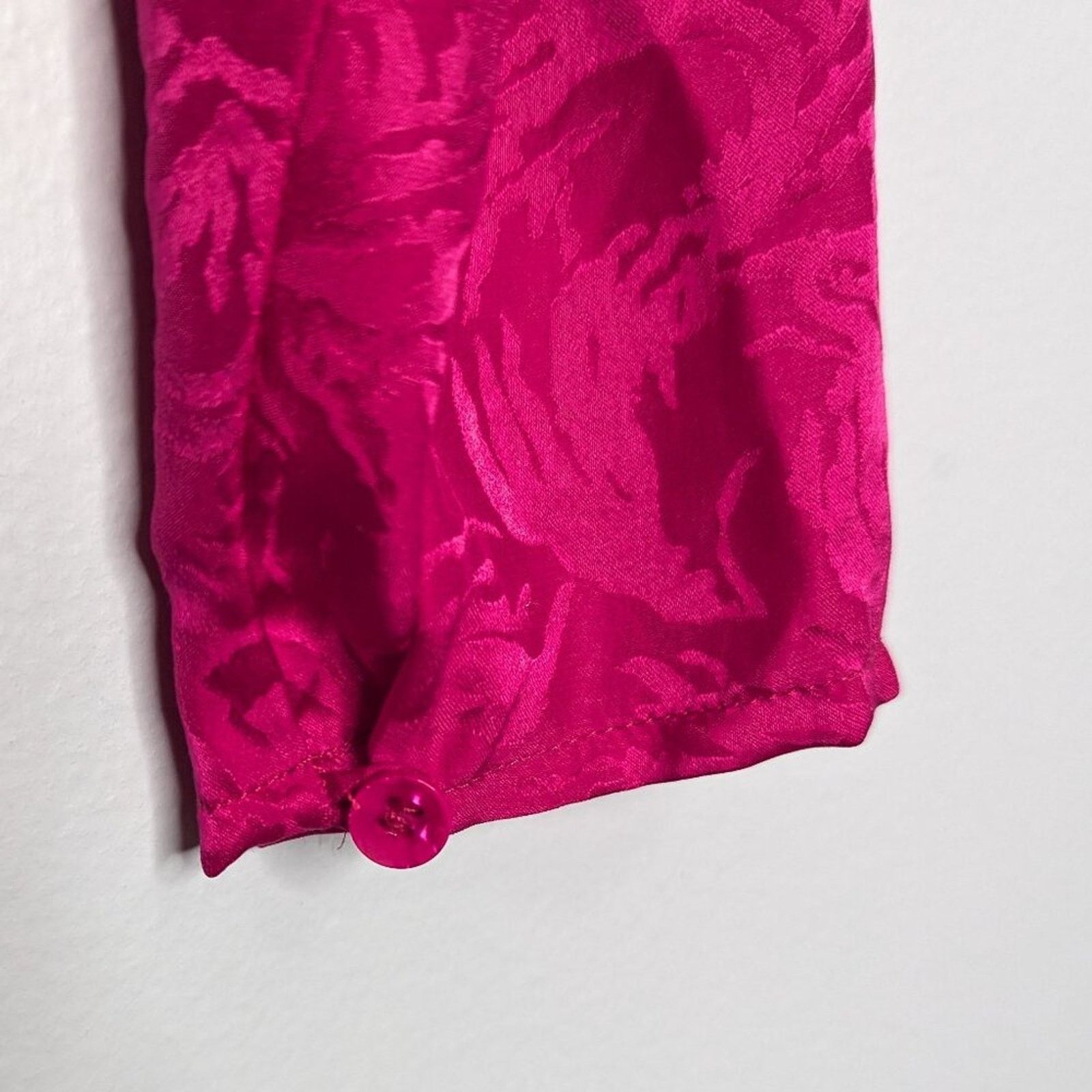 Vintage Argenti Vintage 80's Bright Pink Silk Dress Long Sleeve Size M / US 6-8 / IT 42-44 - 6 Thumbnail