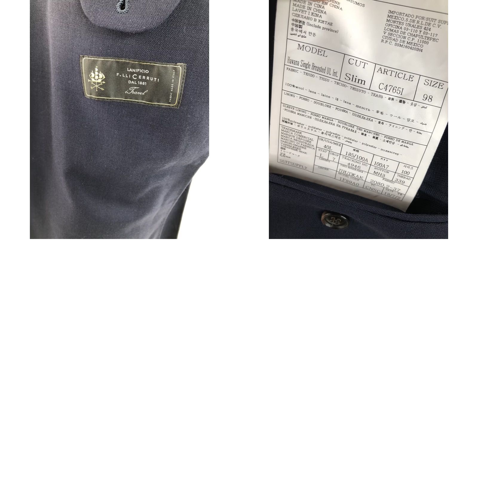 Suitsupply SUIT SUPPLY HAVANA TRAVELLER Slim CERRRUTI WOOL 40 L Navy Blazer Jacket Men Travel Size 40R - 8 Thumbnail