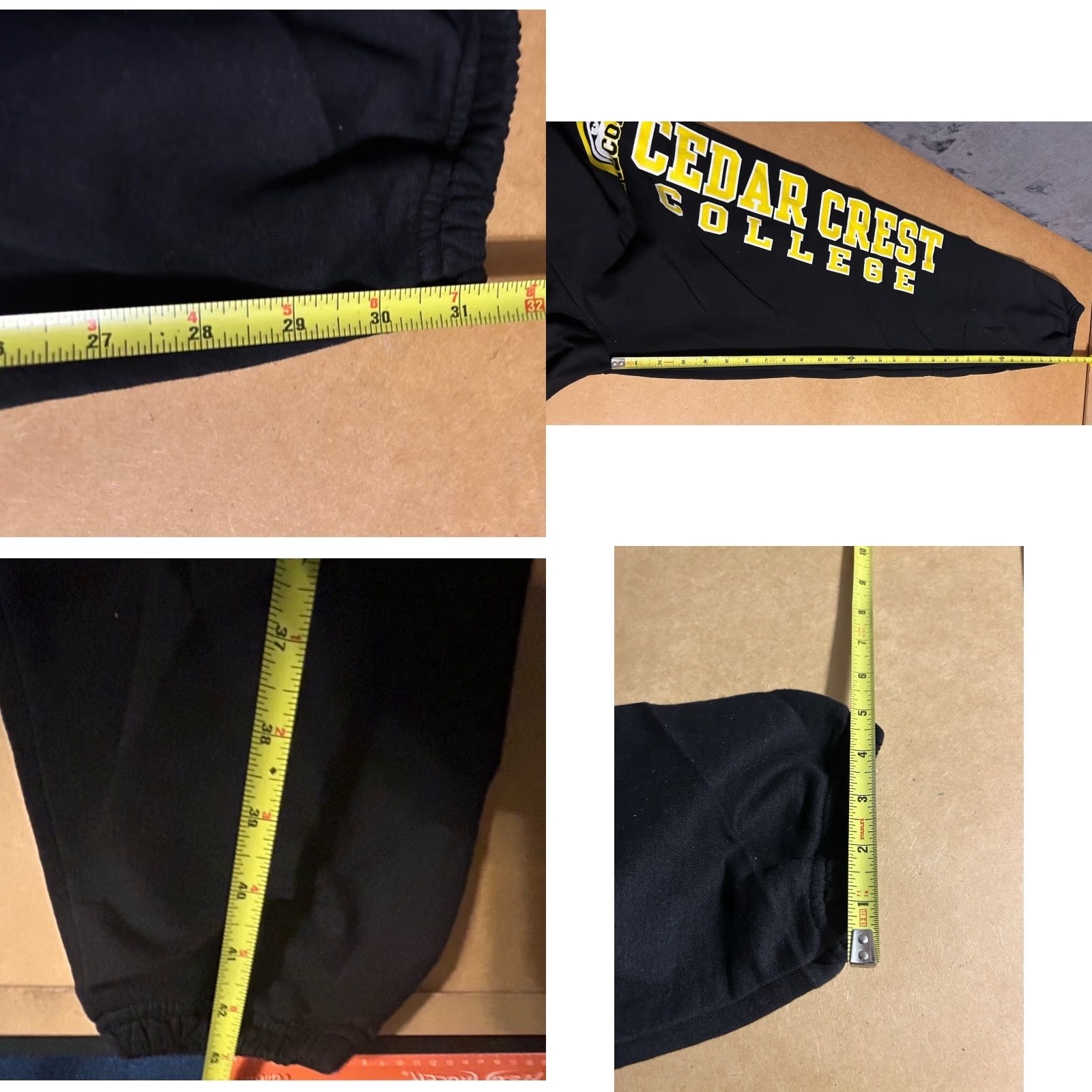 Champion VINTAGE Champion Cedar Crest College Falcons Sweatpants Adult Large Black Elastic Waist Drawstrings Athletic Tapered Leg Size US 33 - 9 Thumbnail