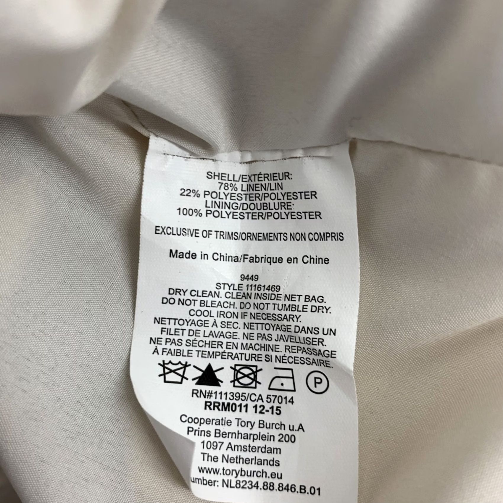Tory Burch TORY BURCH Dress Grey Blue Floral A-Line Mid-Calf Linen Polyester Jacquard 8 Women Size M / US 6-8 / IT 42-44 - 5 Thumbnail