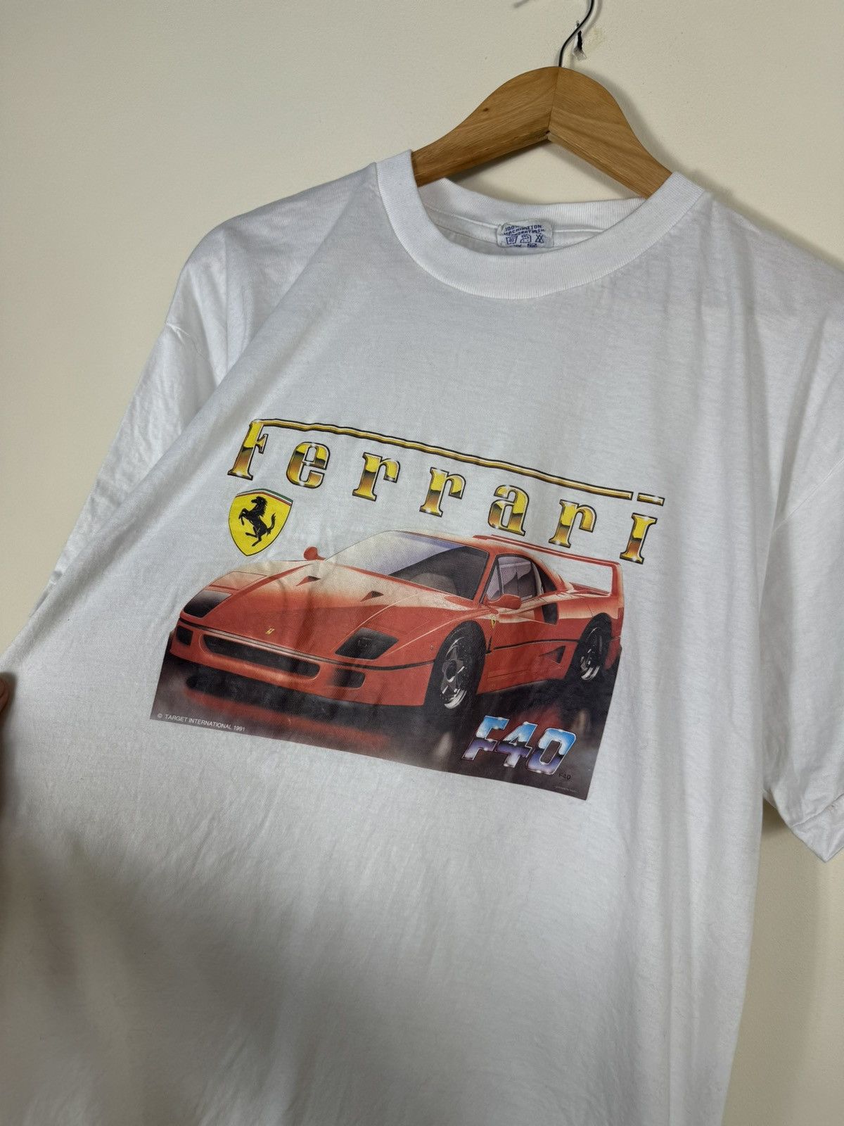 Ferrari × Vintage Ferrari F40 1991 Target International Supercar T Shirt Size US L / EU 52-54 / 3 - 3 Thumbnail