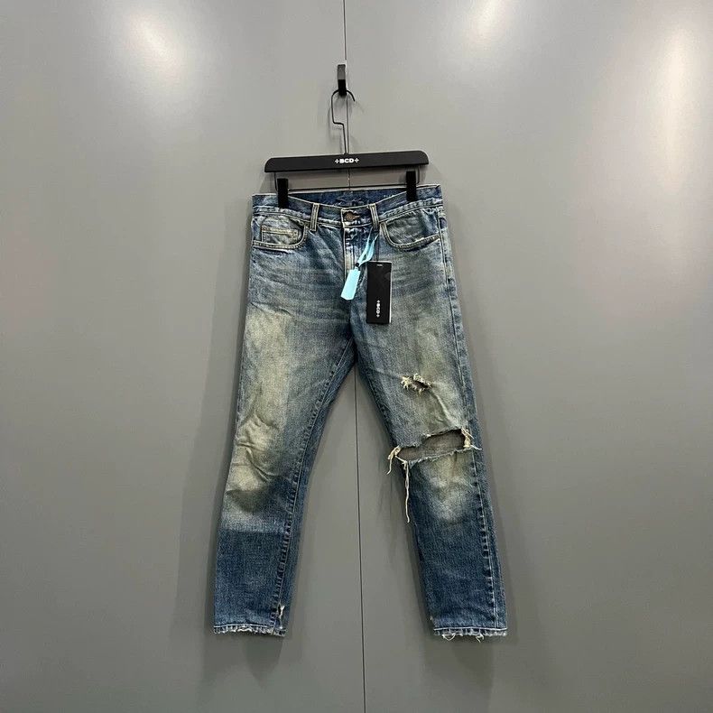 Saint Laurent Paris Saint Laurent Distressed Slim Fit Jeans- DMC Size US 31 - 1 Thumbnail