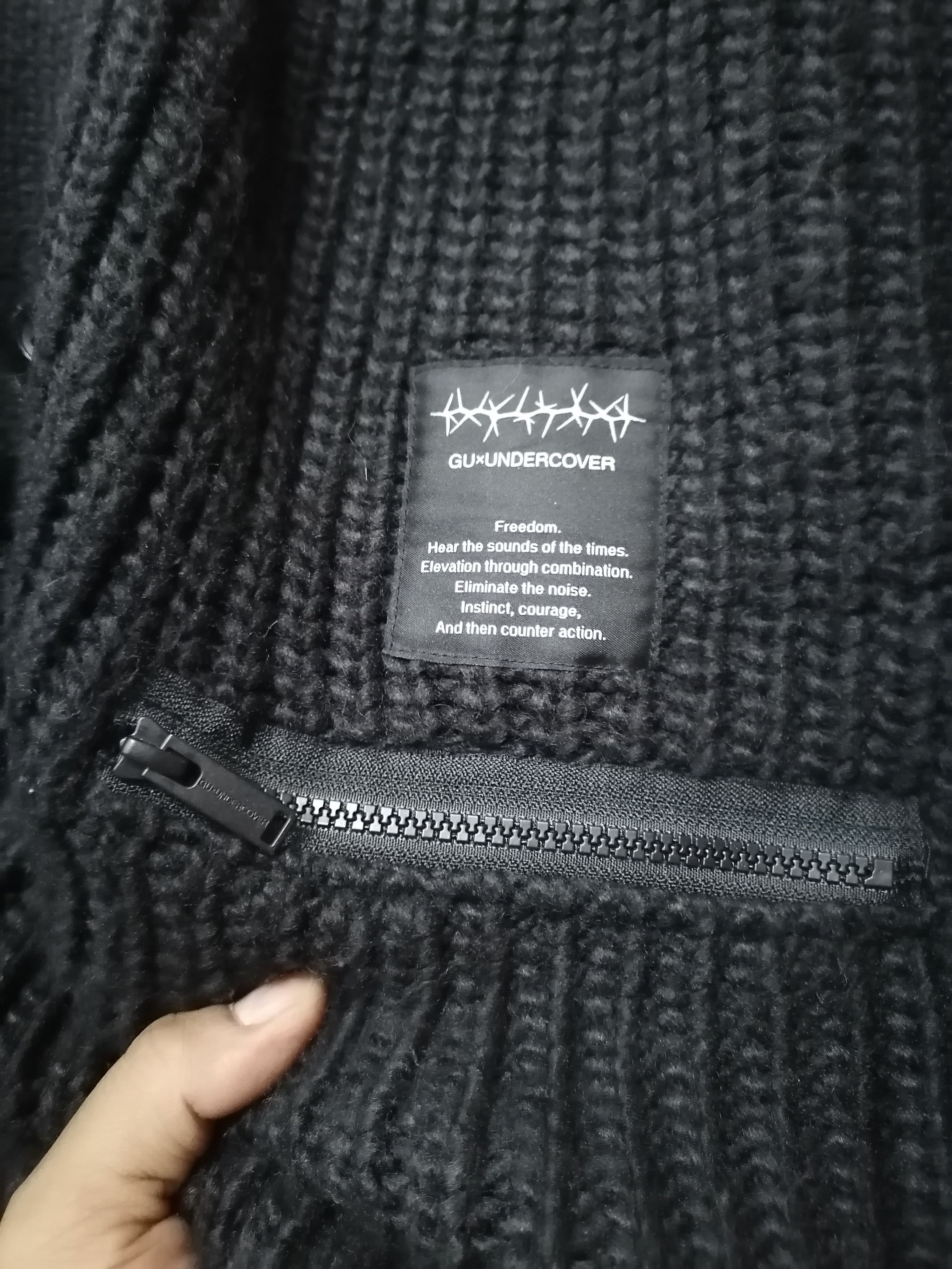 Japanese Brand × Undercover Gu x Undercover Black Wool Knitwear Cardigan Size US L / EU 52-54 / 3 - 3 Thumbnail