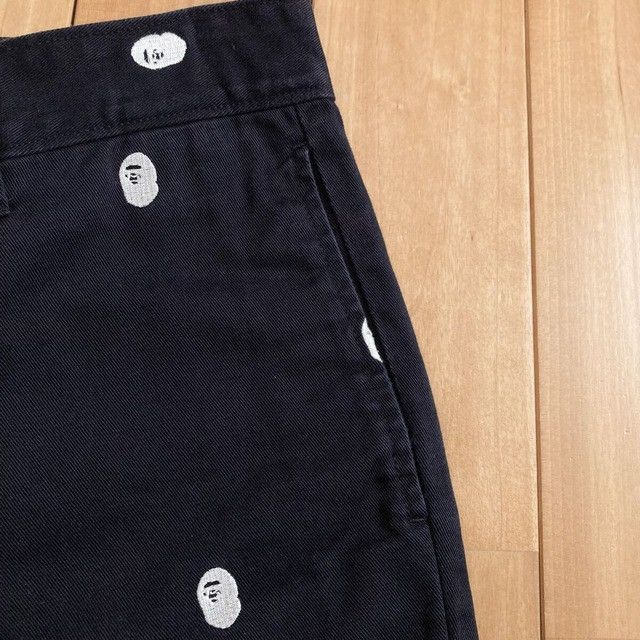 Bape BAPE APE HEAD logo embroidered pants black APE NIGO ★size S Size US 30 / EU 46 - 5 Thumbnail