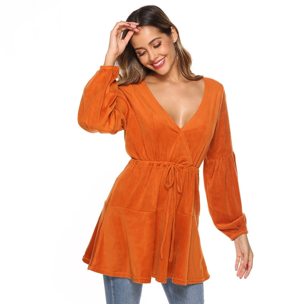 Other Cross V-neck Waist Girdling Band Knitted Dress Size L / US 10 / IT 46 - 2 Thumbnail