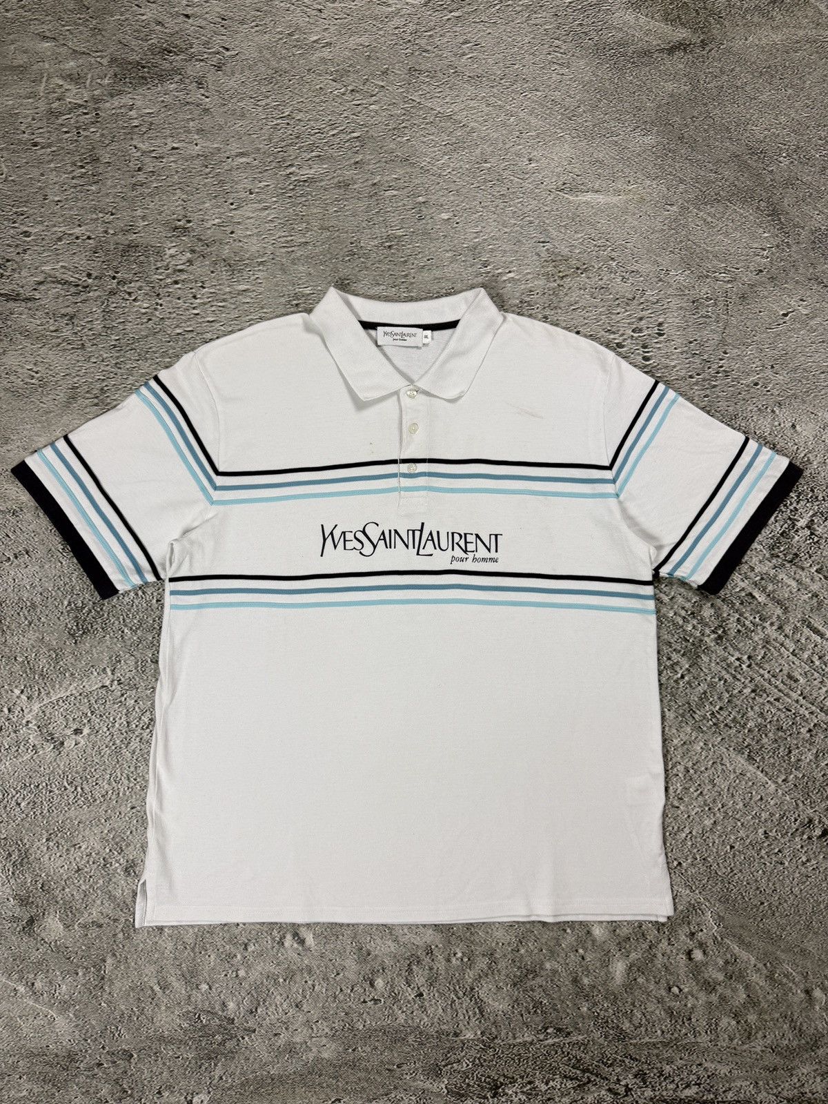 Yves Saint Laurent Yves Saint Laurent polo big logo T-shirt YSL white Size US XXL / EU 58 / 5 - 1 Thumbnail