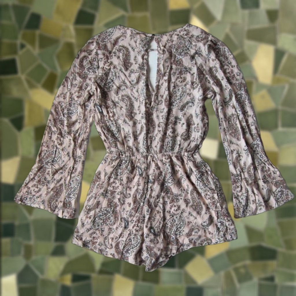 Vintage Mimi Chica 100% Rayon Pink Green Floral Romper Jumper Women's XS Size XS / US 0-2 / IT 36-38 - 1 Thumbnail