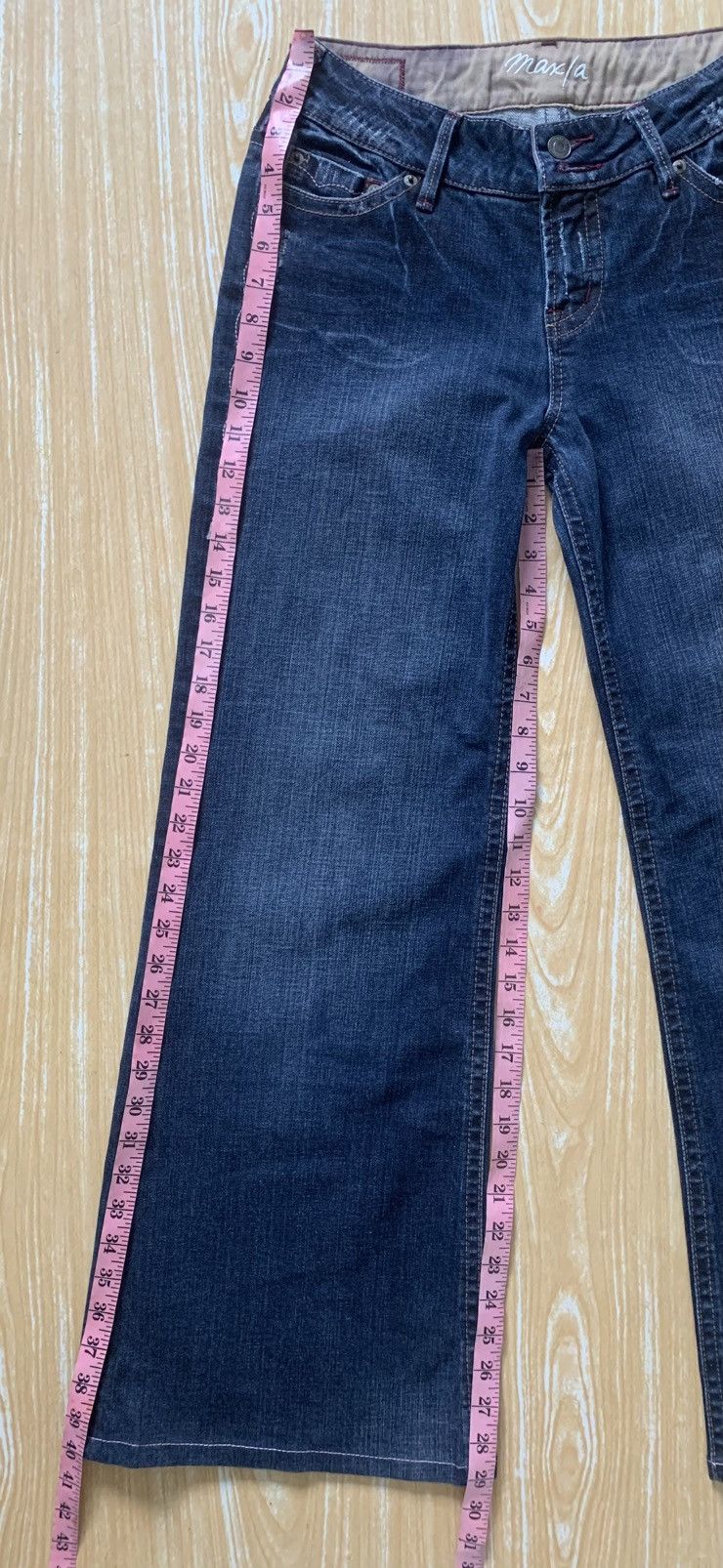 Japanese Brand Rare Maxia Low Rise Super Flare Jeans Pants Distressed Style Size US 27 - 21 Thumbnail