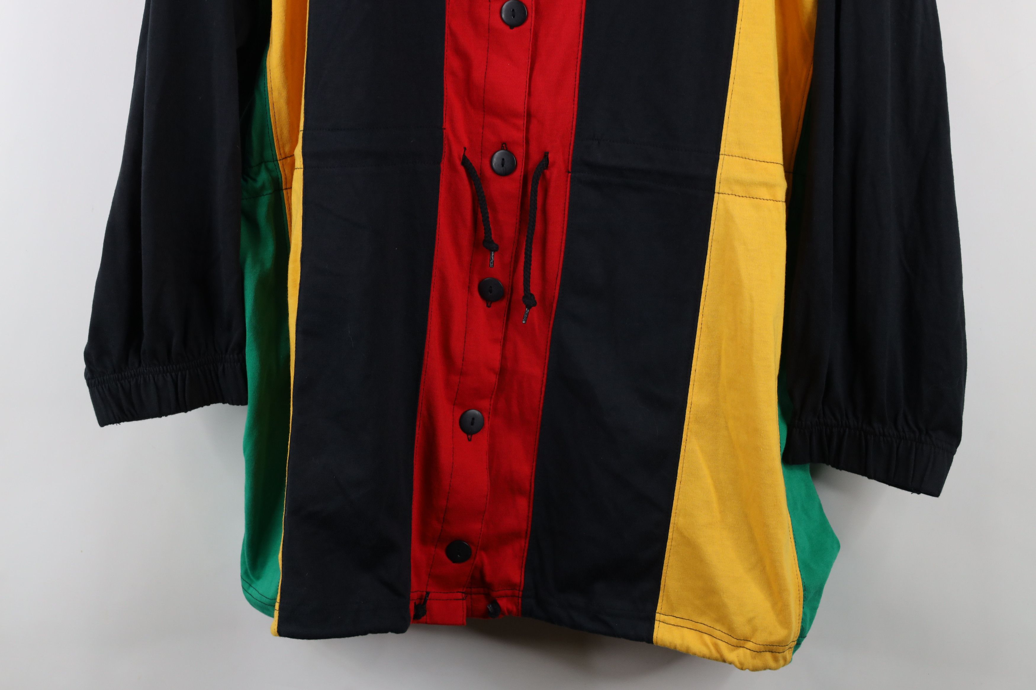 Vintage Deadstock Vintage 90s Streetwear Block Hooded Button Jacket Size 3XL / US 20-22 - 3 Thumbnail
