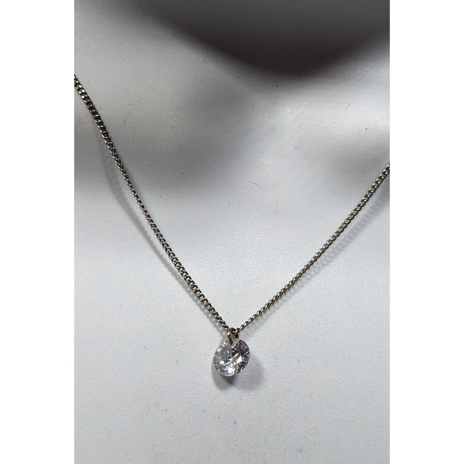 Other Minimalist Dainty Circular Cubic Zirconia Pendant On Silver Size ONE SIZE - 1 Thumbnail