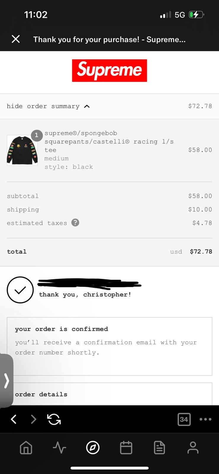 Supreme Supreme SpongeBob Casetli Racing Tee Size US M / EU 48-50 / 2 - 2 Thumbnail