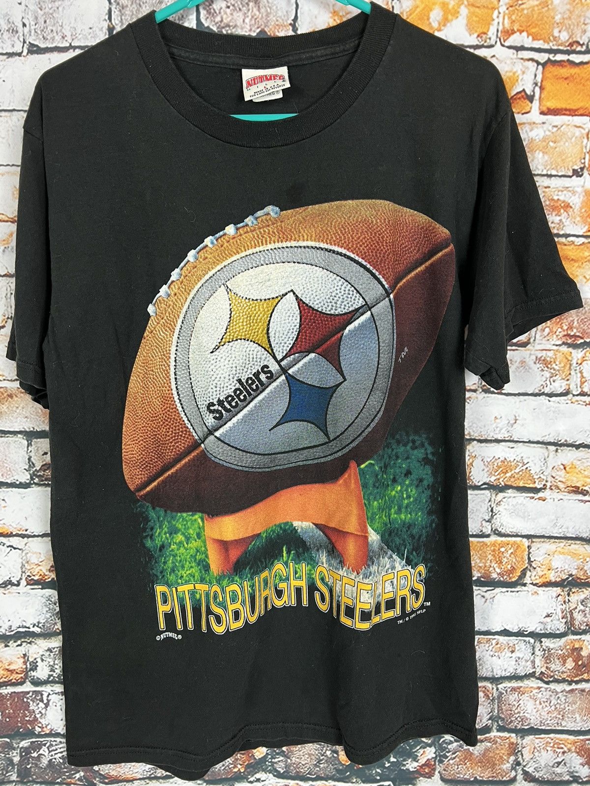 Vintage Vtg 1995 Pittsburgh Steelers NFL Black Graphic Shirt M | Grailed